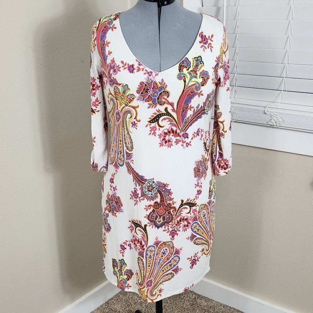 Pinkblush Maternity Dress Ivory Paisley NWT Size Medium